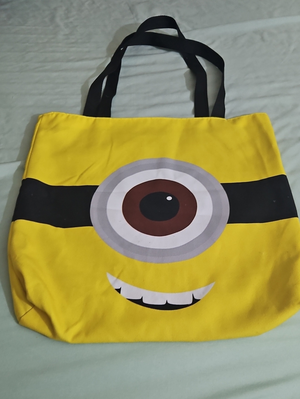 Yellow Minion-Inspired Tote Bag with Single Eye
